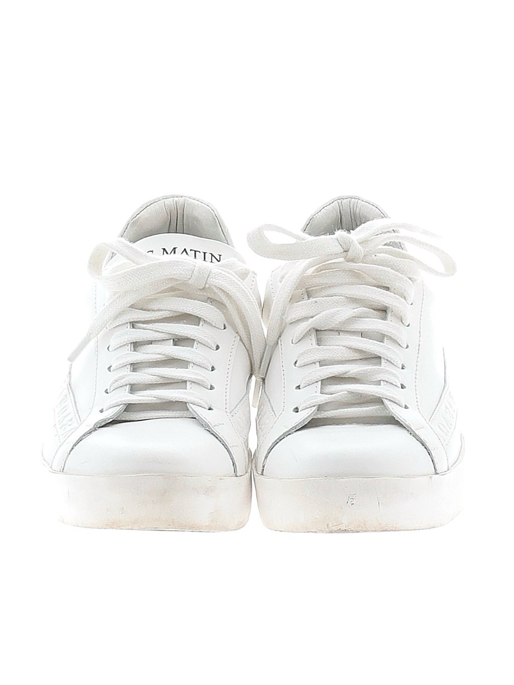Sans Matin White Leather Lace-Up Sneakers for Women